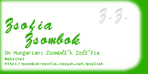 zsofia zsombok business card